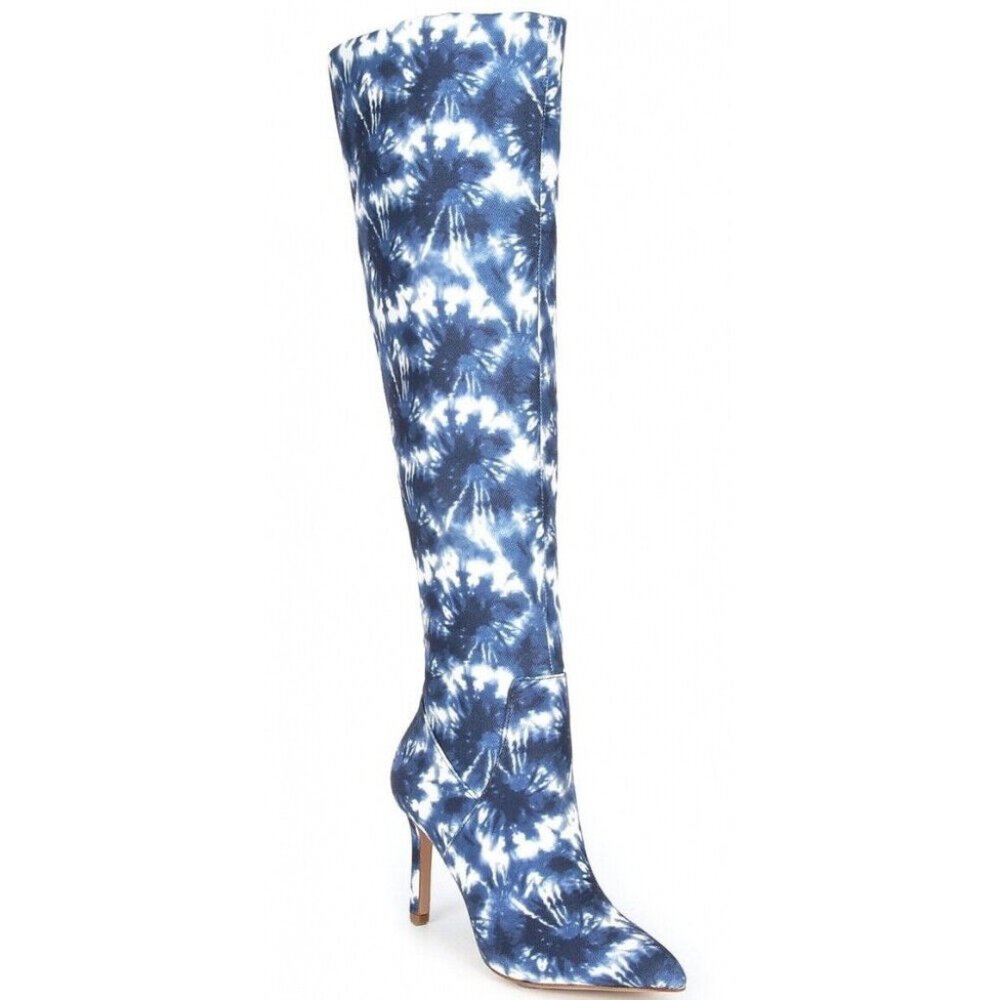 Giani Bini - knee high boot - size 7.5 - Blue/white tie dye